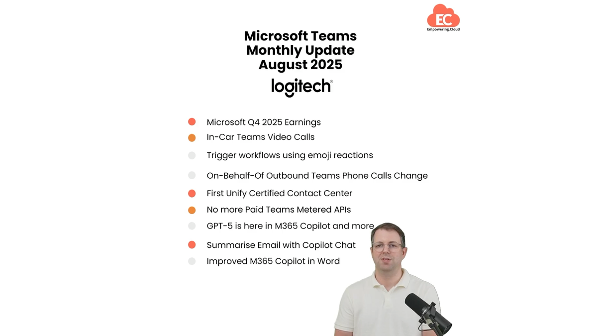 Microsoft Teams Monthly Update August 2025