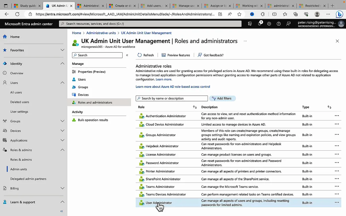 Configure Azure AD delegation by using administrative units