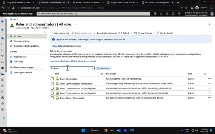 Configure and Manage Azure AD Roles