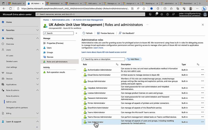 Configure Azure AD delegation by using administrative units