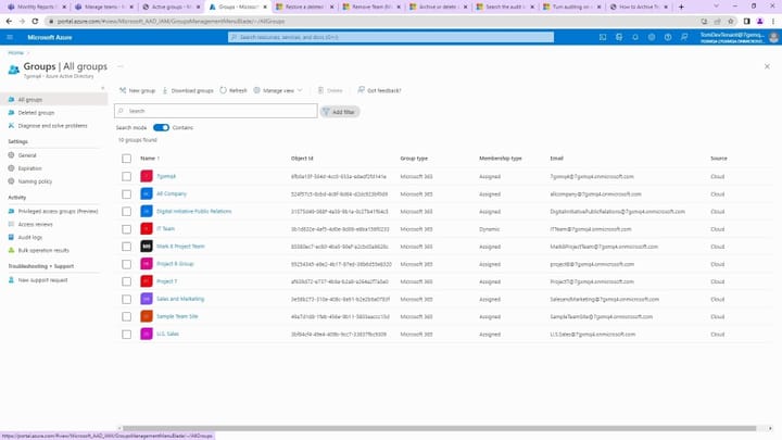 Managing Microsoft 365 Groups