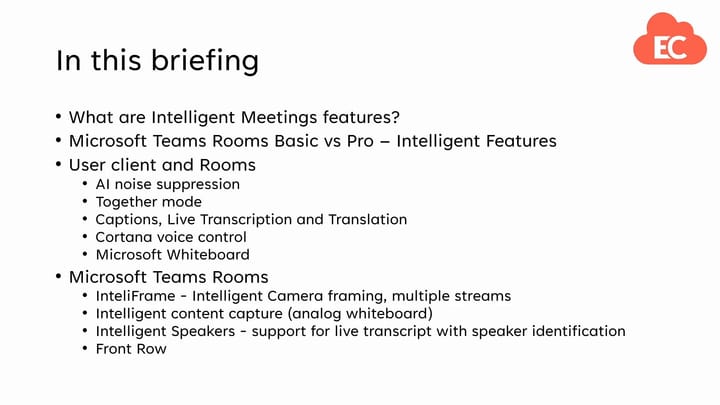 Microsoft Teams Intelligent Meetings Features