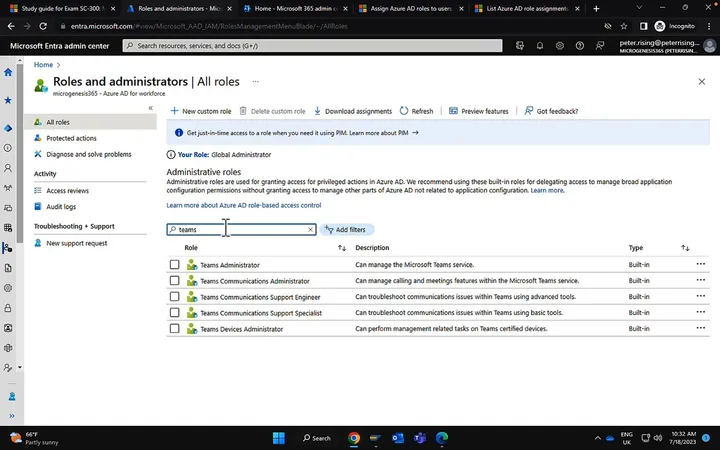 Configure and Manage Azure AD Roles
