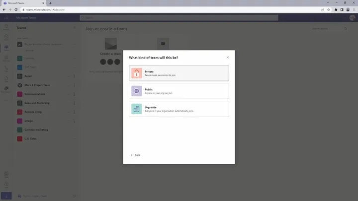 Create and manage teams