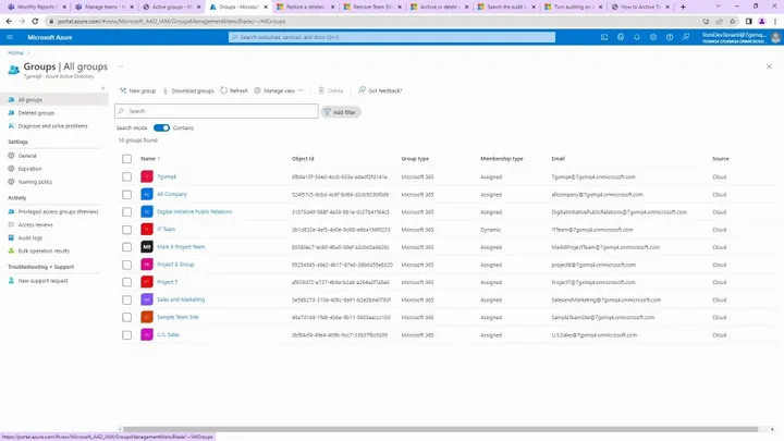 Managing Microsoft 365 Groups