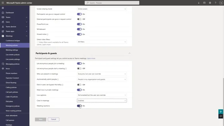 Meetings Settings and Policies